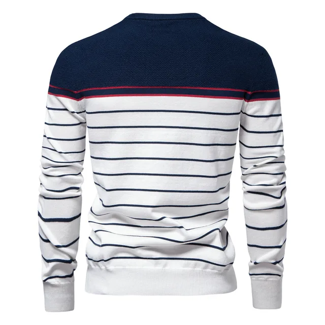 (Kopie) Men's striped crew neck sweater in nautical style