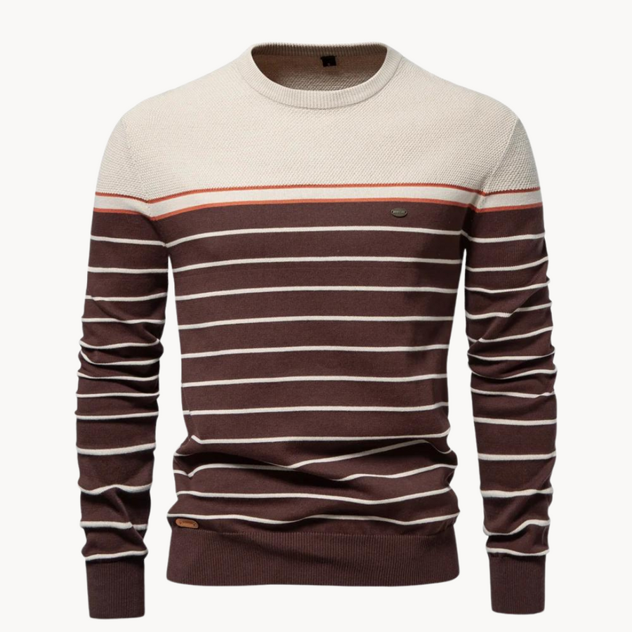 (Kopie) Men's striped crew neck sweater in nautical style