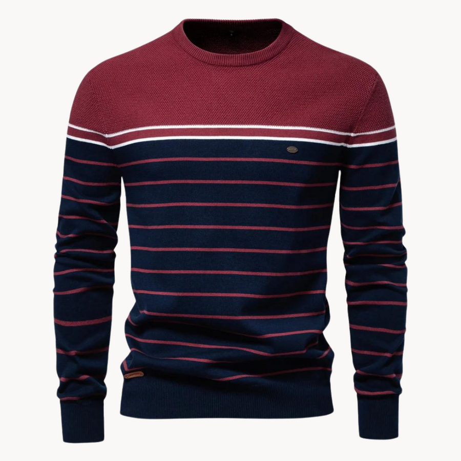 (Kopie) Men's striped crew neck sweater in nautical style