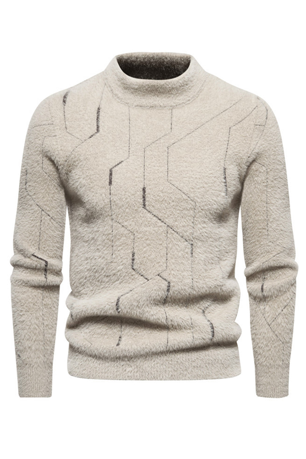 Khaki Slim Fit Pullover Knitted Sweater For Men