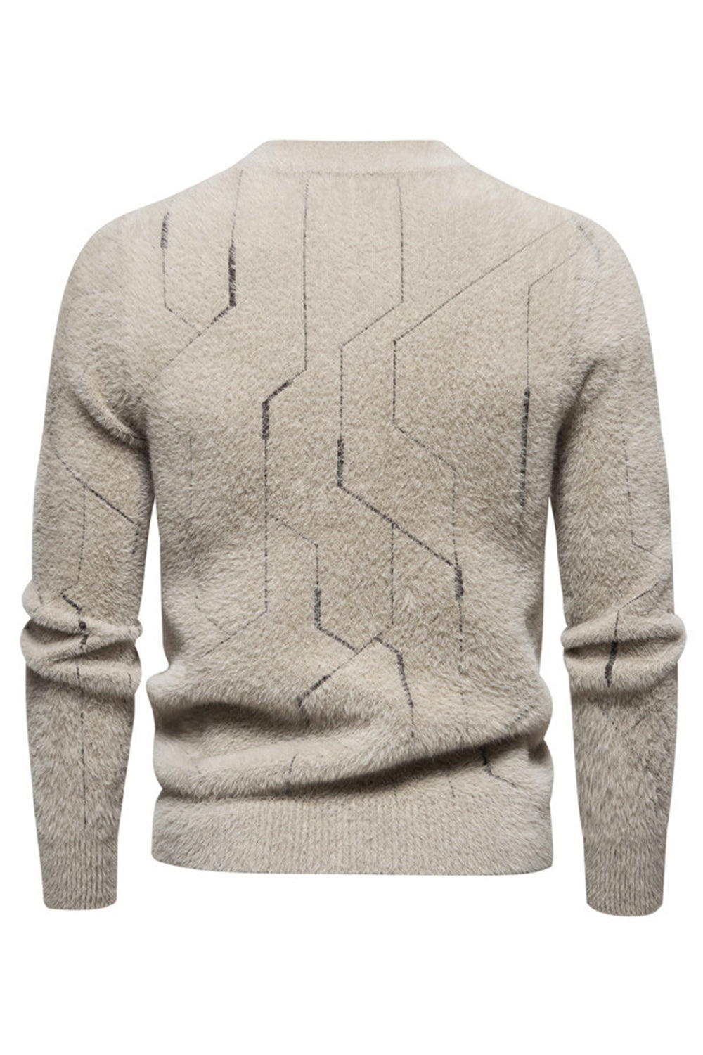 Khaki Slim Fit Pullover Knitted Sweater For Men