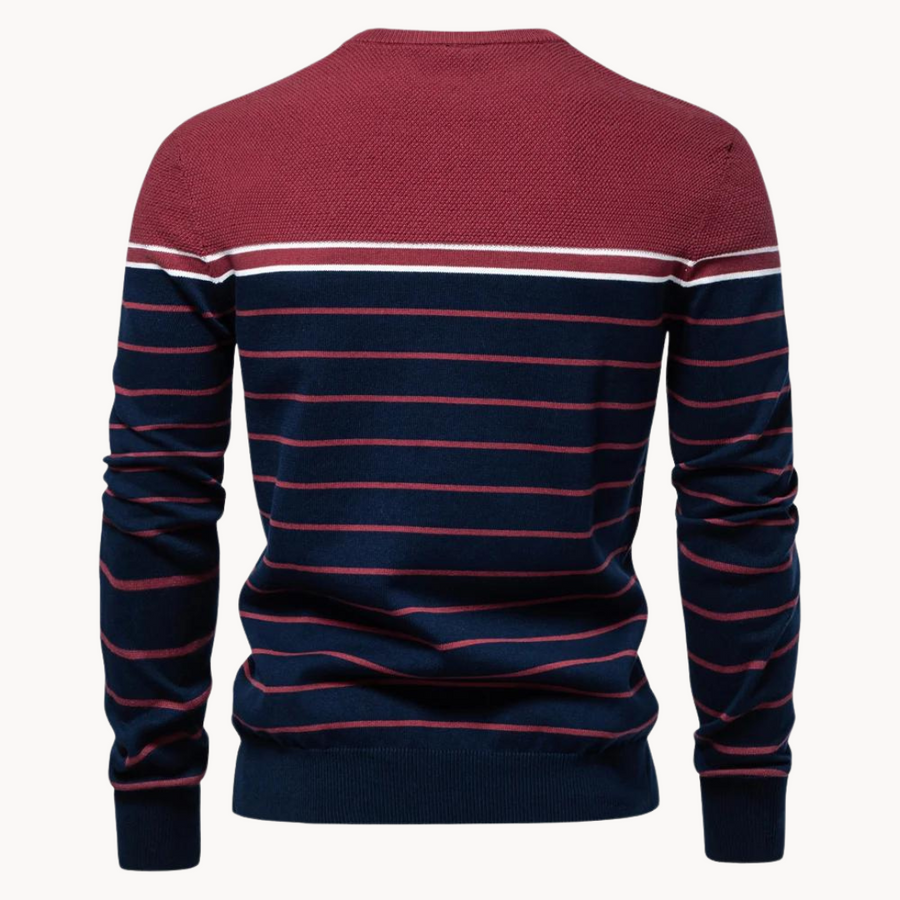 (Kopie) Men's striped crew neck sweater in nautical style