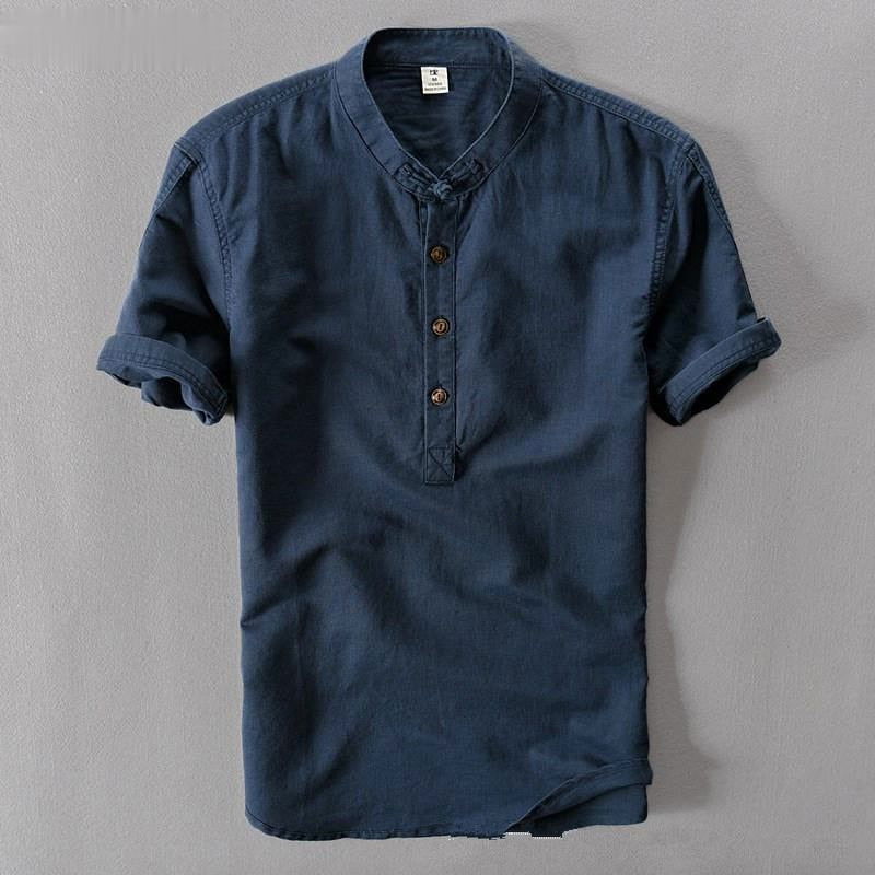 ANTONIOS LINEN COTTON SHORT-SLEEVE SHIRT - Wearline