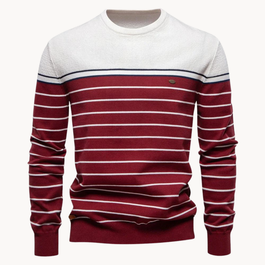 (Kopie) Men's striped crew neck sweater in nautical style