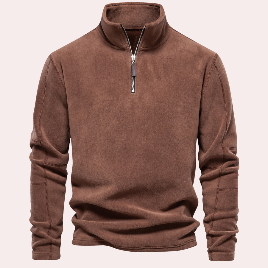 TrendsMen Simple Casual Stand Collar Half Zip Sweatshirt