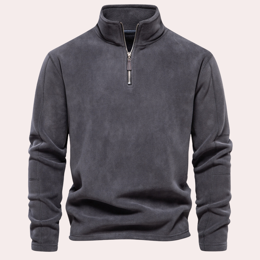 TrendsMen Simple Casual Stand Collar Half Zip Sweatshirt