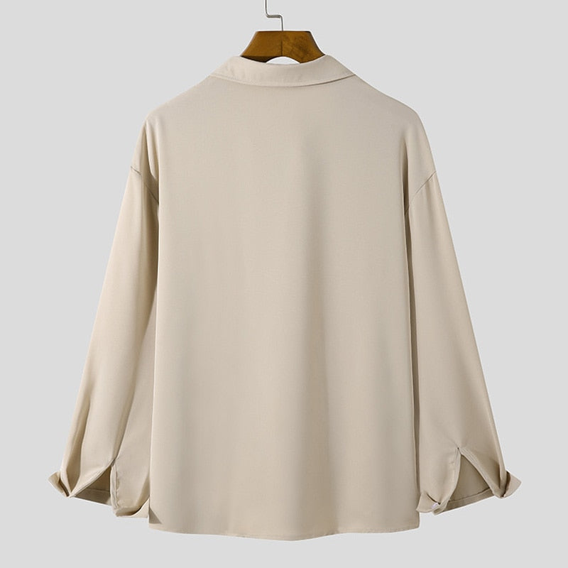 KOREAN LOOSE FIT LONG-SLEEVE SHIRT - Wearline