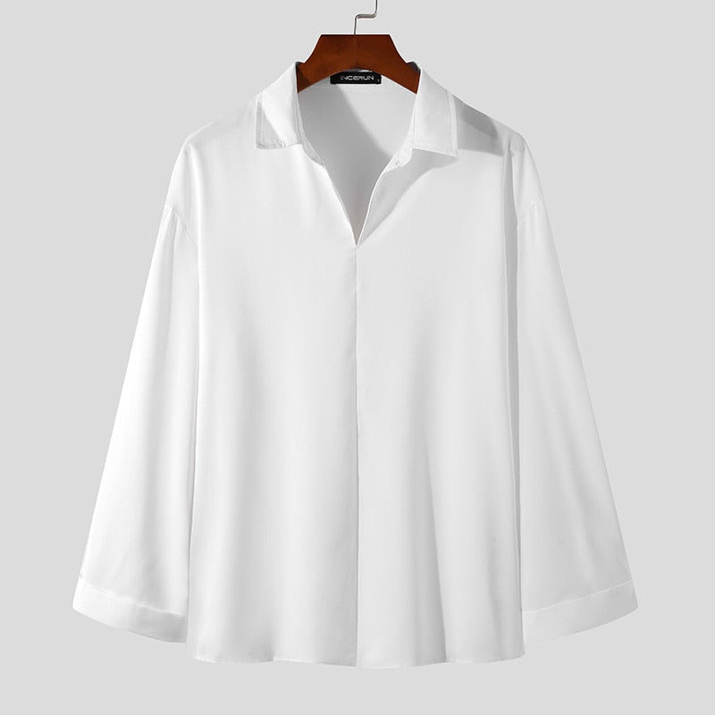 KOREAN LOOSE FIT LONG-SLEEVE SHIRT - Wearline