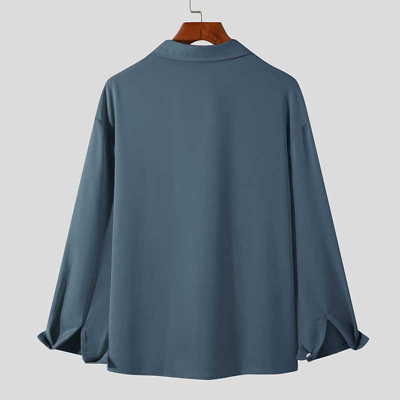 KOREAN LOOSE FIT LONG-SLEEVE SHIRT - Wearline