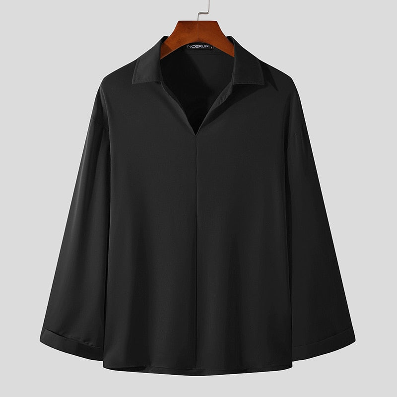 KOREAN LOOSE FIT LONG-SLEEVE SHIRT - Wearline