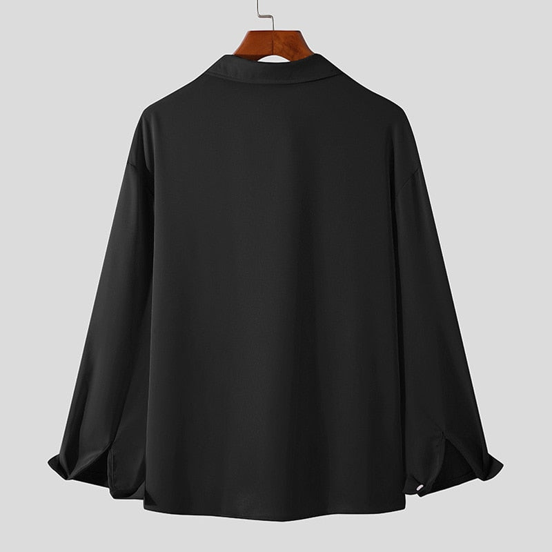 KOREAN LOOSE FIT LONG-SLEEVE SHIRT - Wearline