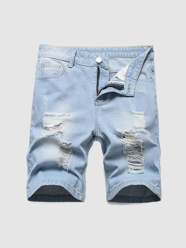 Men's  Ripped Denim Shorts - Wearline