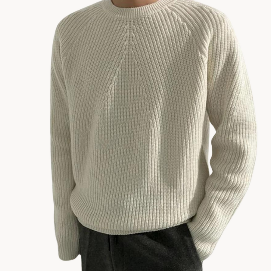 Ribbed Sweater - Premium Knitted Long Sleeve Pullover, Casual & Comfortable