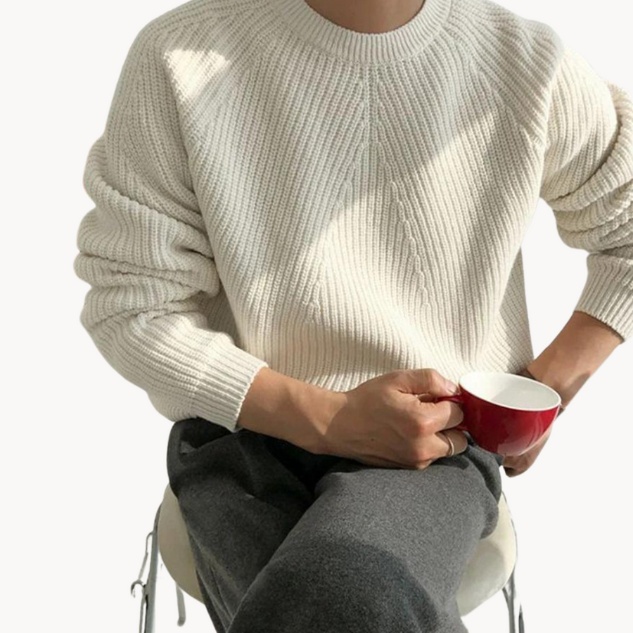 Ribbed Sweater - Premium Knitted Long Sleeve Pullover, Casual & Comfortable