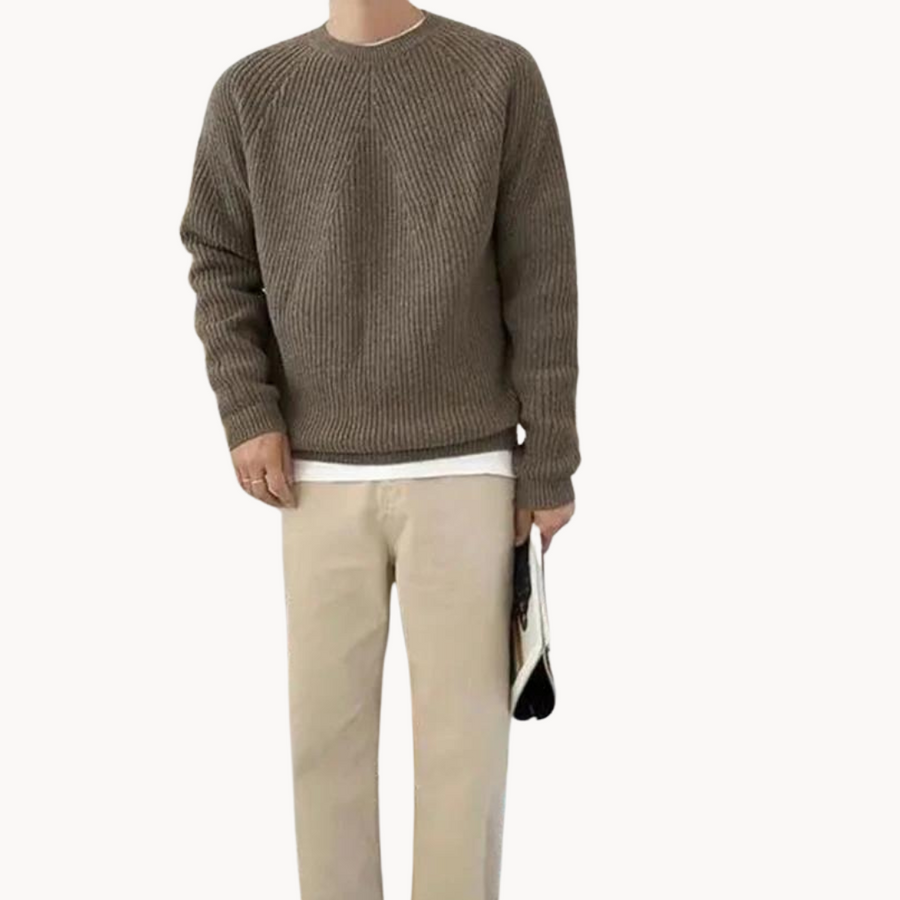 Ribbed Sweater - Premium Knitted Long Sleeve Pullover, Casual & Comfortable