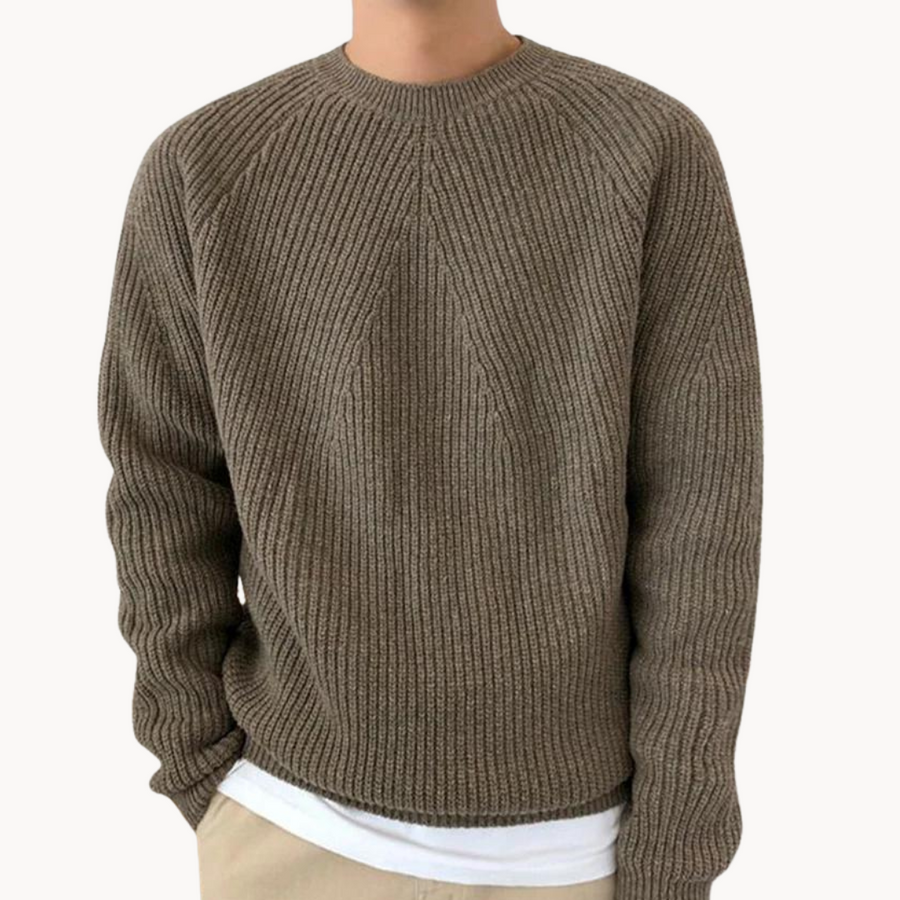 Ribbed Sweater - Premium Knitted Long Sleeve Pullover, Casual & Comfortable