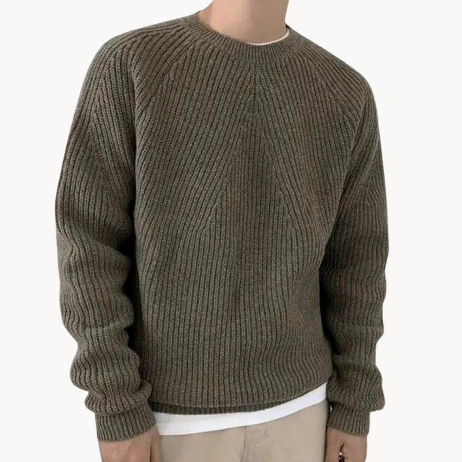 Ribbed Sweater - Premium Knitted Long Sleeve Pullover, Casual & Comfortable